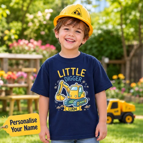 Personalised little digger - personalised,