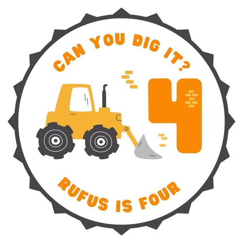 Personalised digger birthday